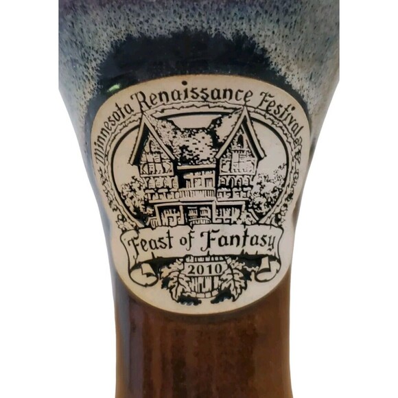 Minessota Renaissance Festival Mug Drinking Cup Banner Oak Pottery Chalice 2010 - Picture 2 of 8